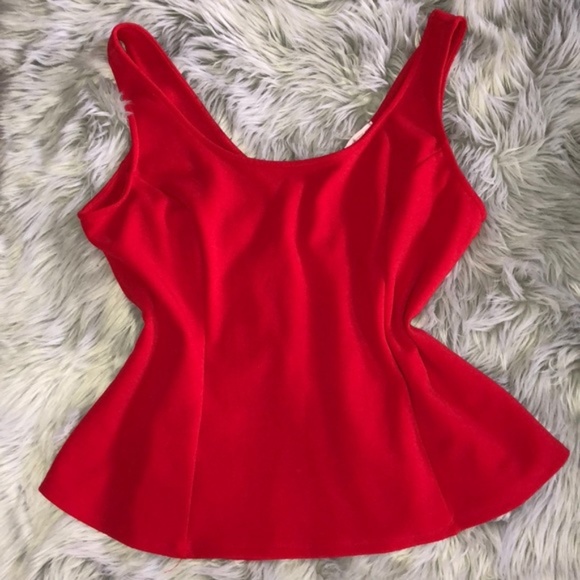 Tops - Plus Size Red Peplum Blouse 3X